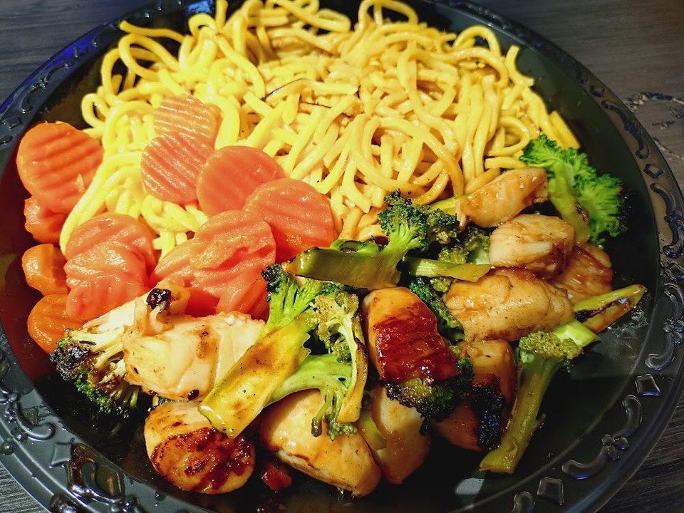 Restaurant menu showing teriyaki dishes.