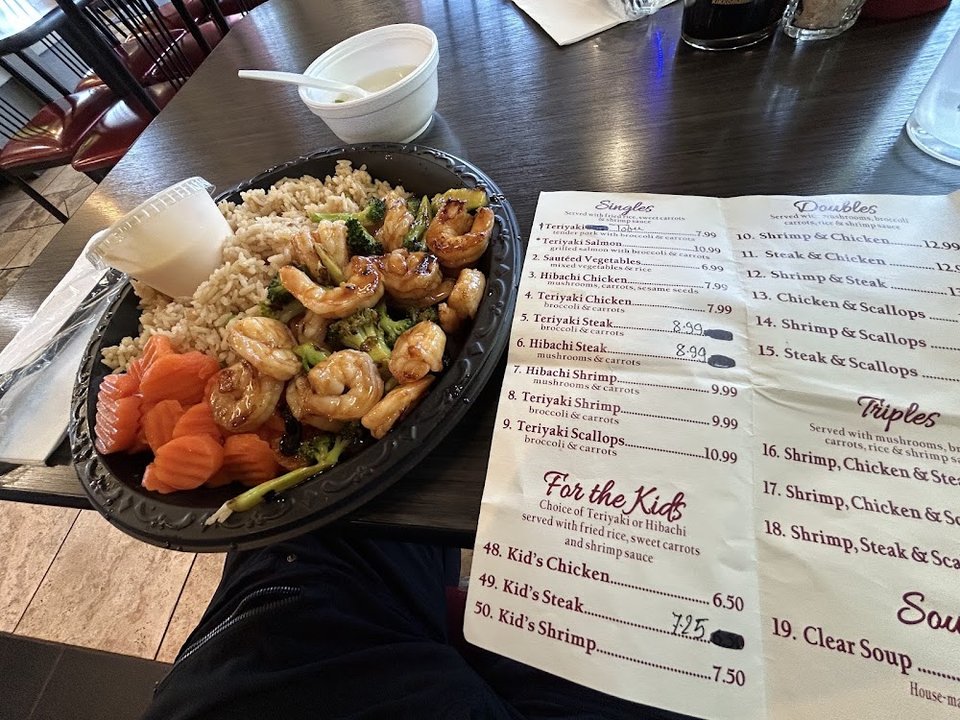 Menu page with singles and doubles.